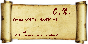 Ocsenás Noémi névjegykártya